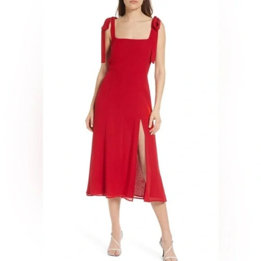 Reformation Twilight Tie Shoulder Midi Dress